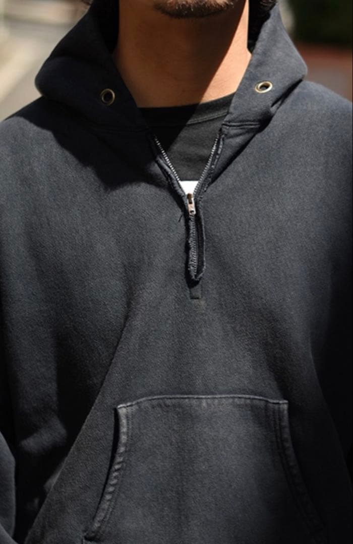 トップス A.PRESSE \"Vintage Half Zip Sweat Hoodie\"