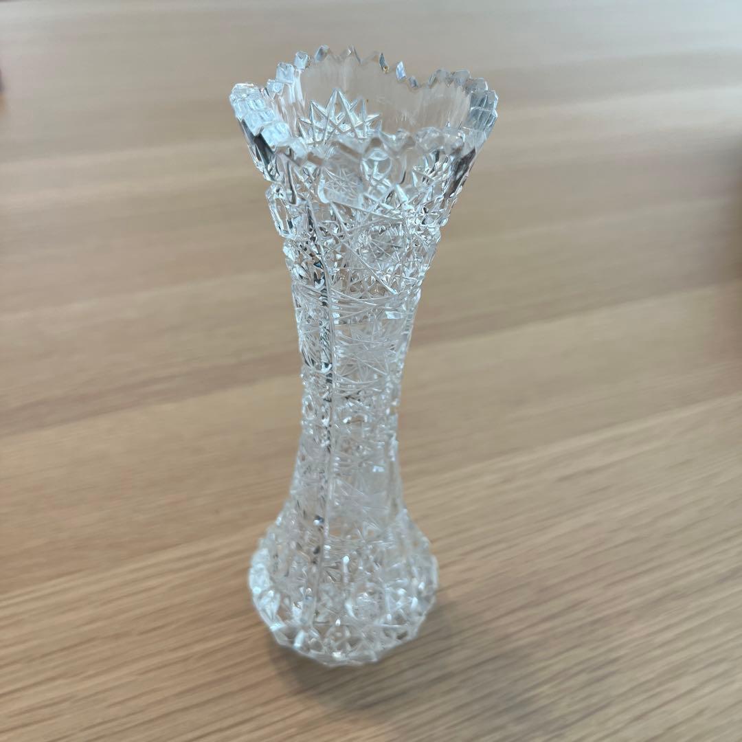 クリスタルガラス 花瓶 20cm