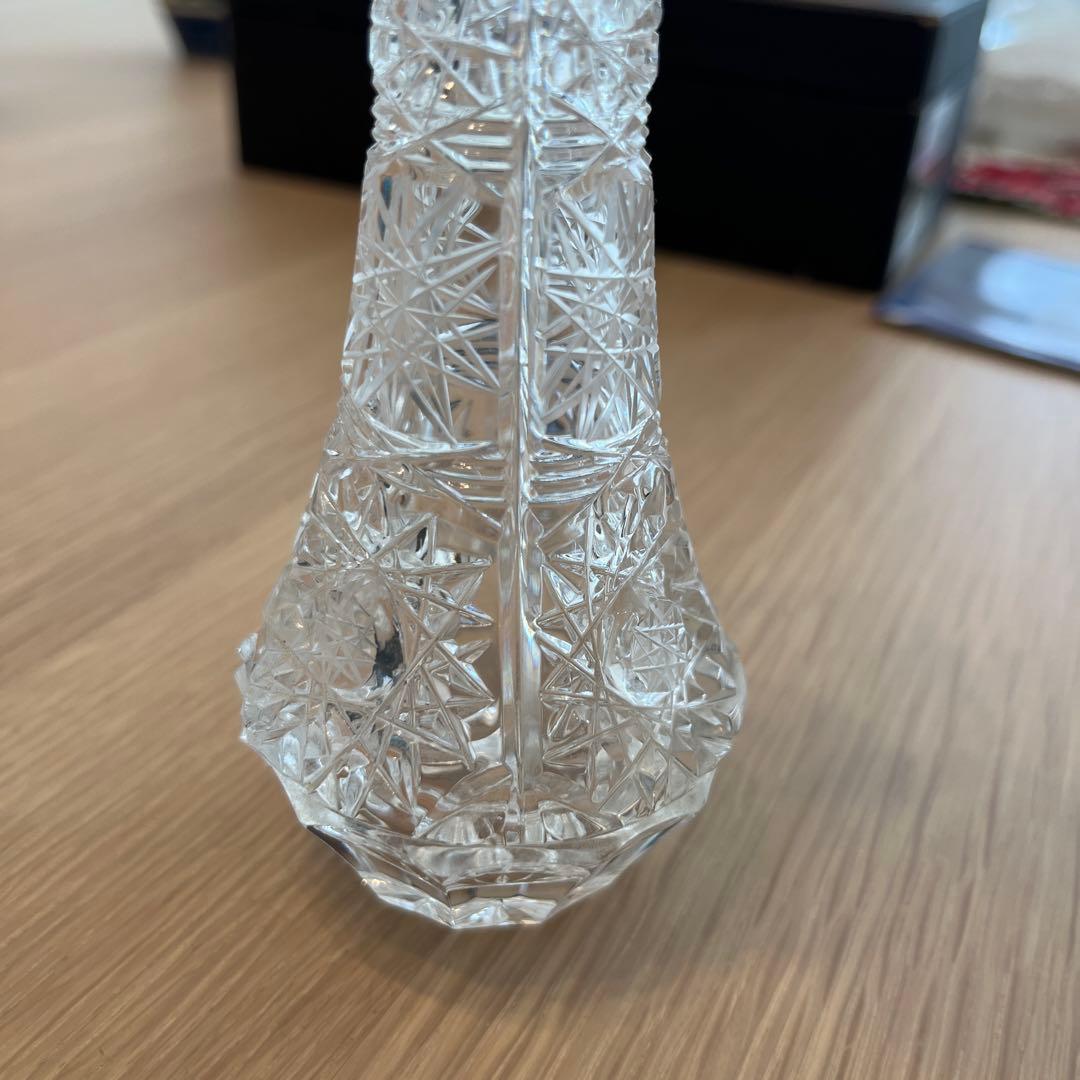 クリスタルガラス 花瓶 20cm