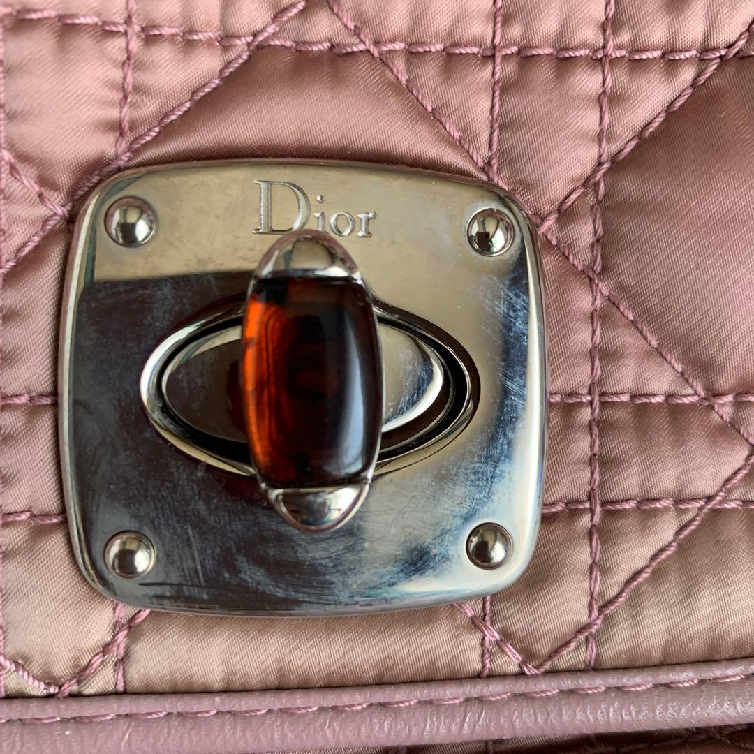 Dior ピンク ナイロン マザーズバッグ　　　少し汚れがあり