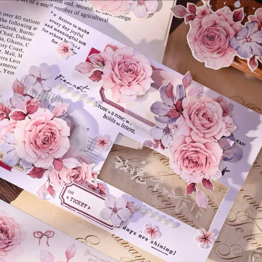 贝壳光 5.5cm×6m 朝雾 海外マスキングテープ 海外マステ　花