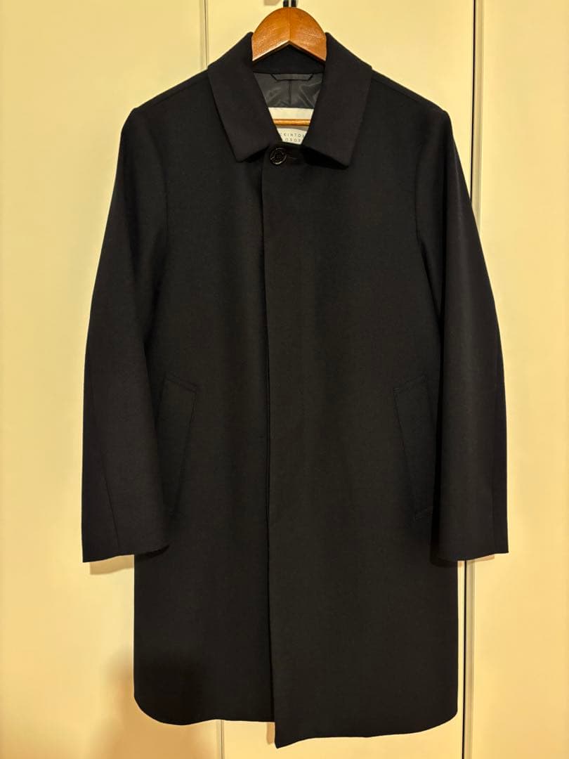 【美品】マッキントッシュフィロソフィー ステンカラーコート ネイビー 38