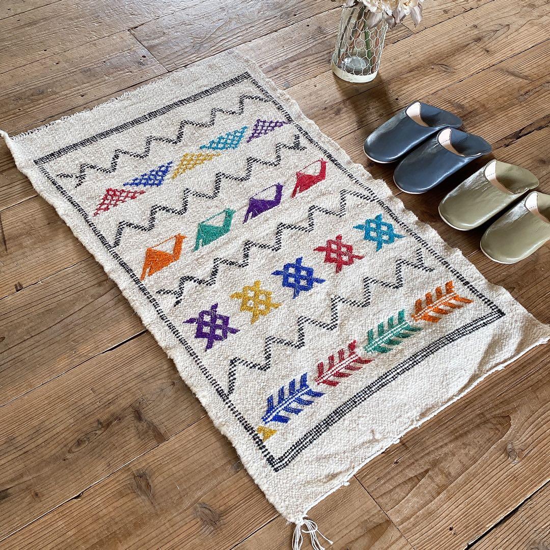 モロッコ ウール キリム ラグ 約57〜60×98cm