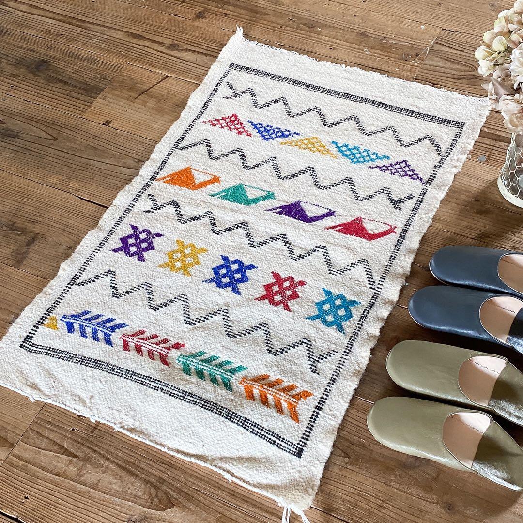 モロッコ ウール キリム ラグ 約57〜60×98cm