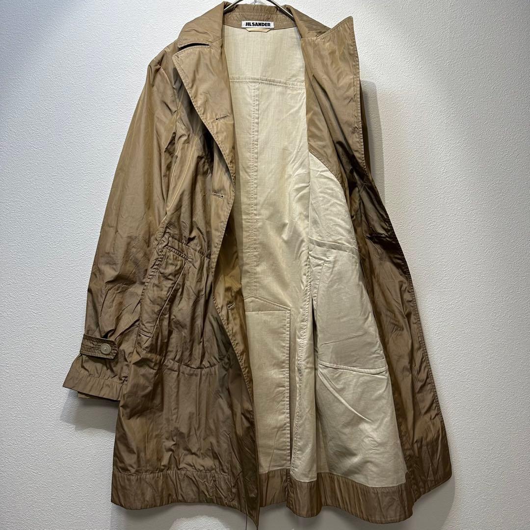 希少 JIL SANDER 上質 ナイロン デザイン トレンチコート 36