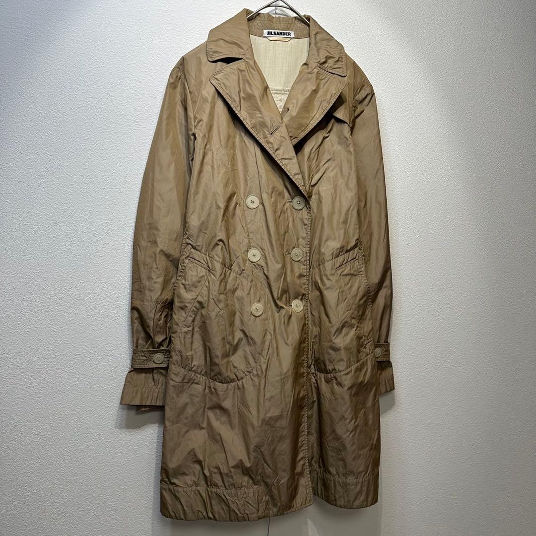 希少 JIL SANDER 上質 ナイロン デザイン トレンチコート 36