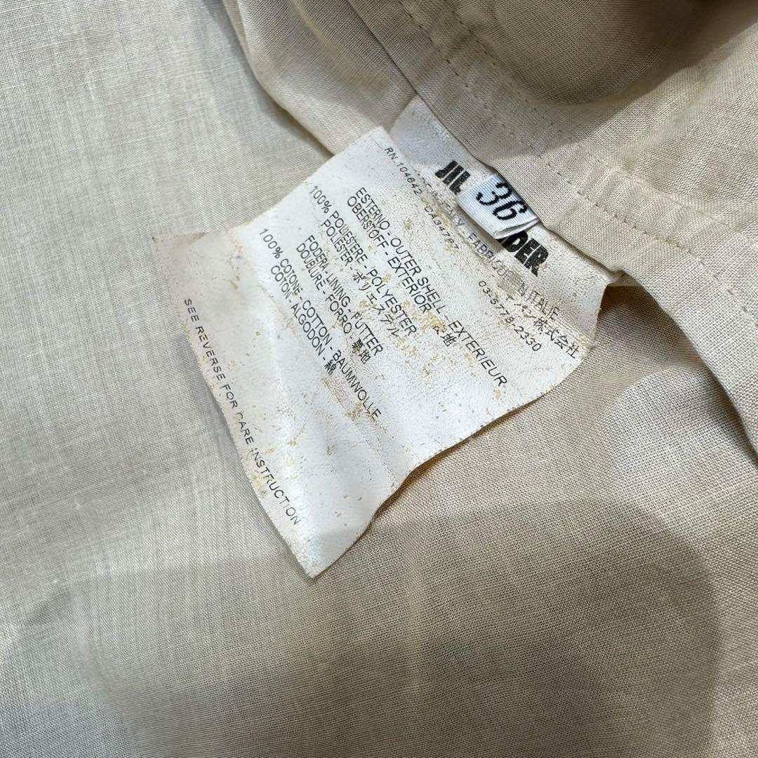 希少 JIL SANDER 上質 ナイロン デザイン トレンチコート 36