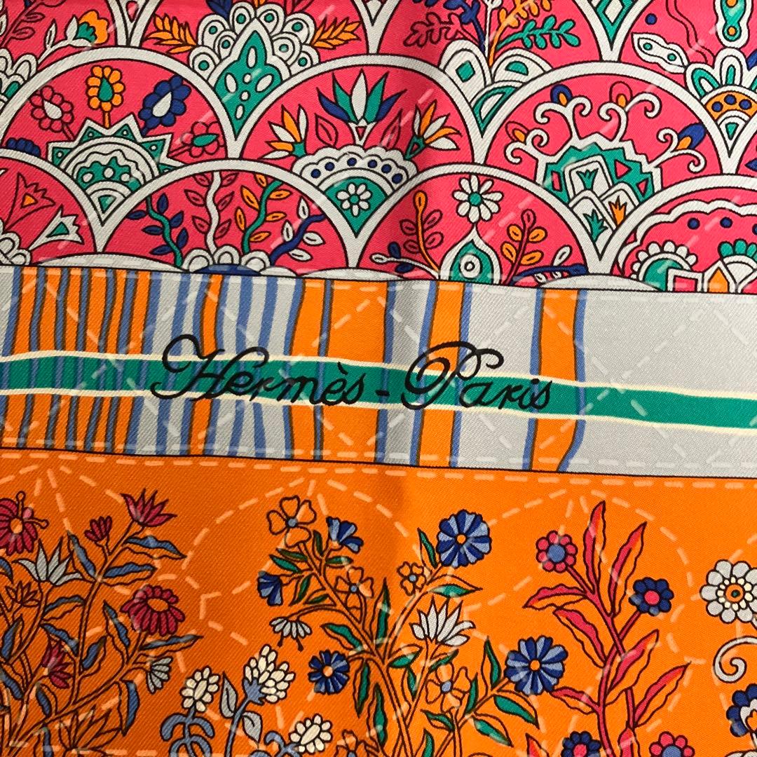 エルメス　スカーフ 90cm 未使用保管人気柄‼️ 「プロヴァンスの花刺繍」