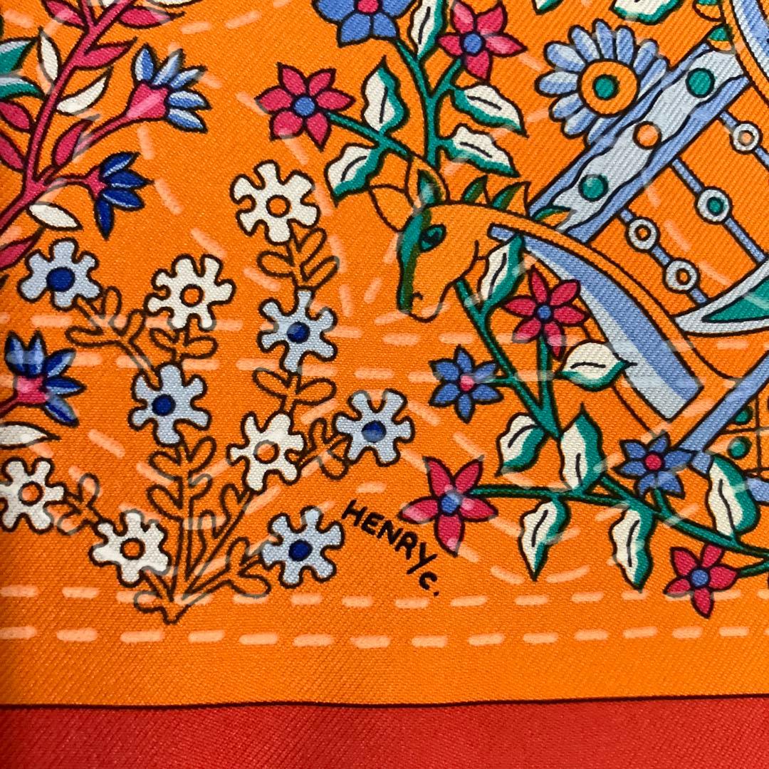 エルメス　スカーフ 90cm 未使用保管人気柄‼️ 「プロヴァンスの花刺繍」