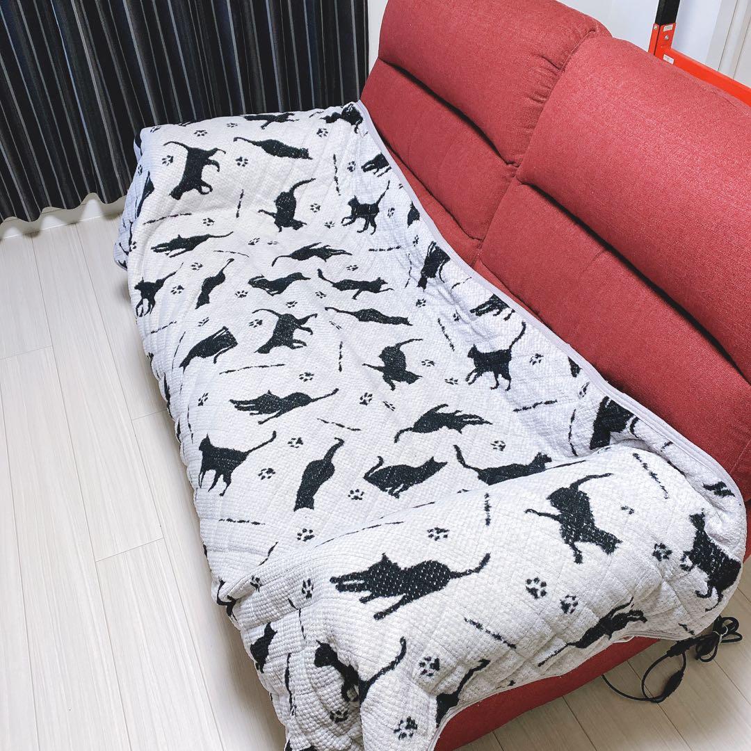 【極美品・送料込】ニトリ 2人用電動布張りリクライニングソファ