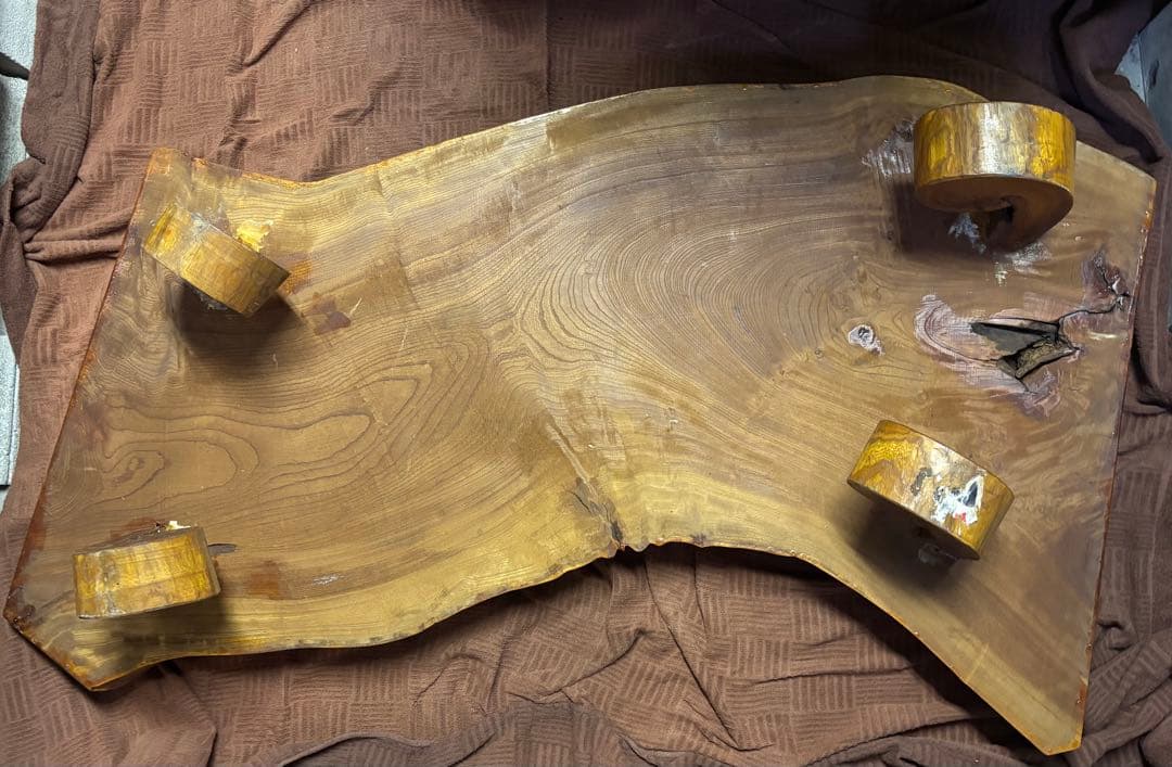 けやき(欅)無垢材、一枚板の座卓　大型！ビッグサイズ！デカい！約30kg！重い！