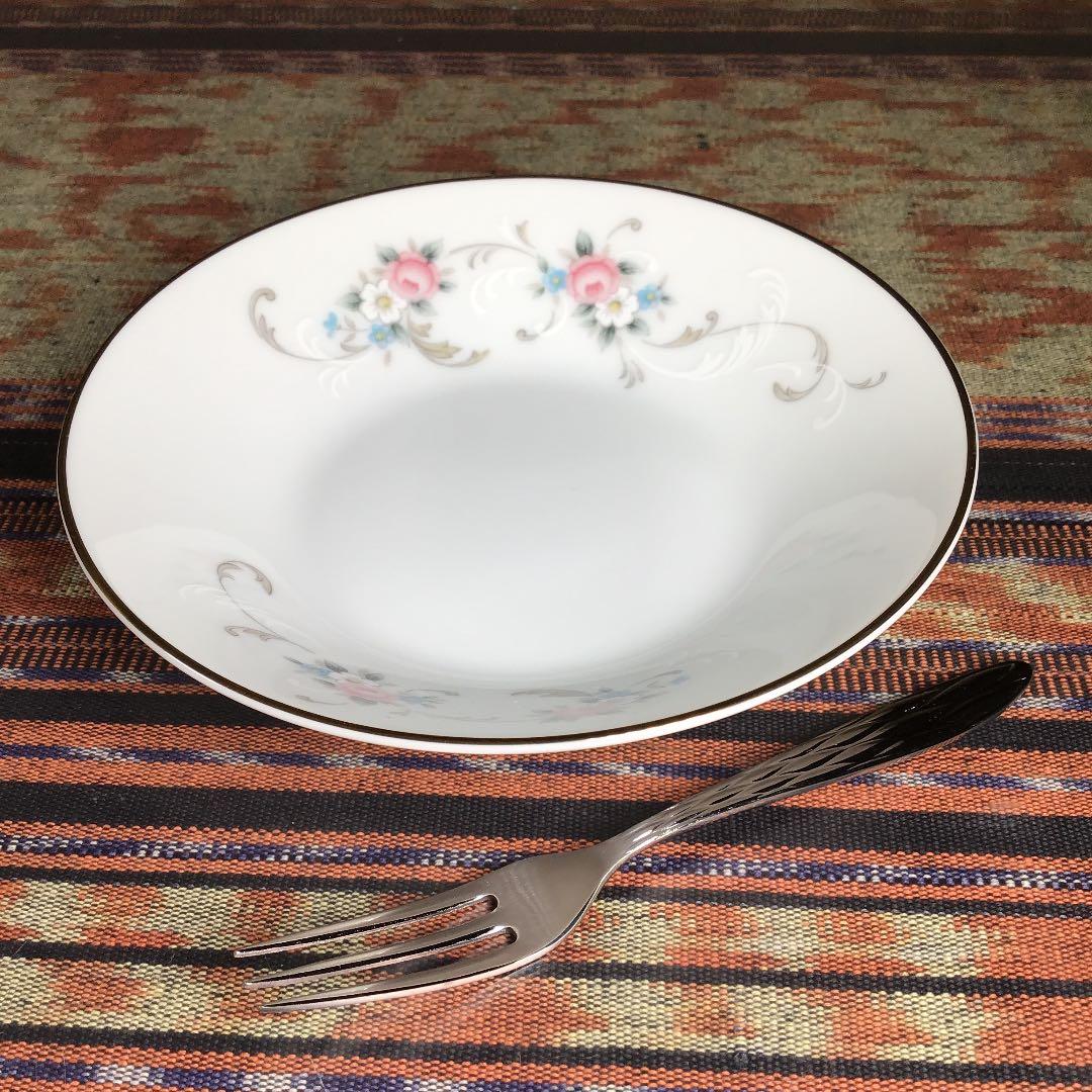 ノリタケ 『ヤングフラワー』　浅ボウル皿　スプーン　5組　大皿