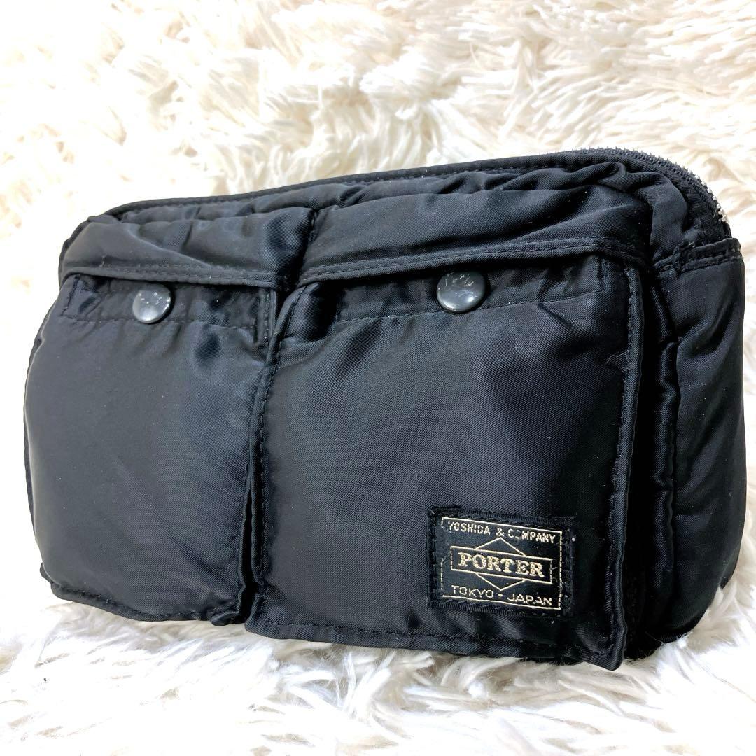 ✨美品 ポーター タンカー ウエストバッグ ボディバッグ ブラック 日本製 黒S