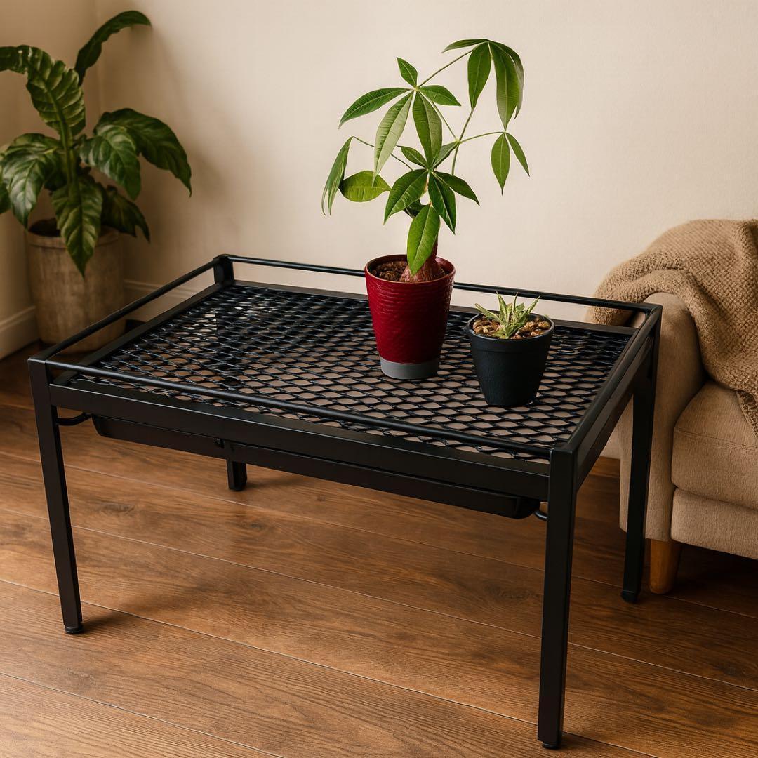 メッシュプランターラック　ロボット掃除機対応64cm x 40cm 受け皿付き