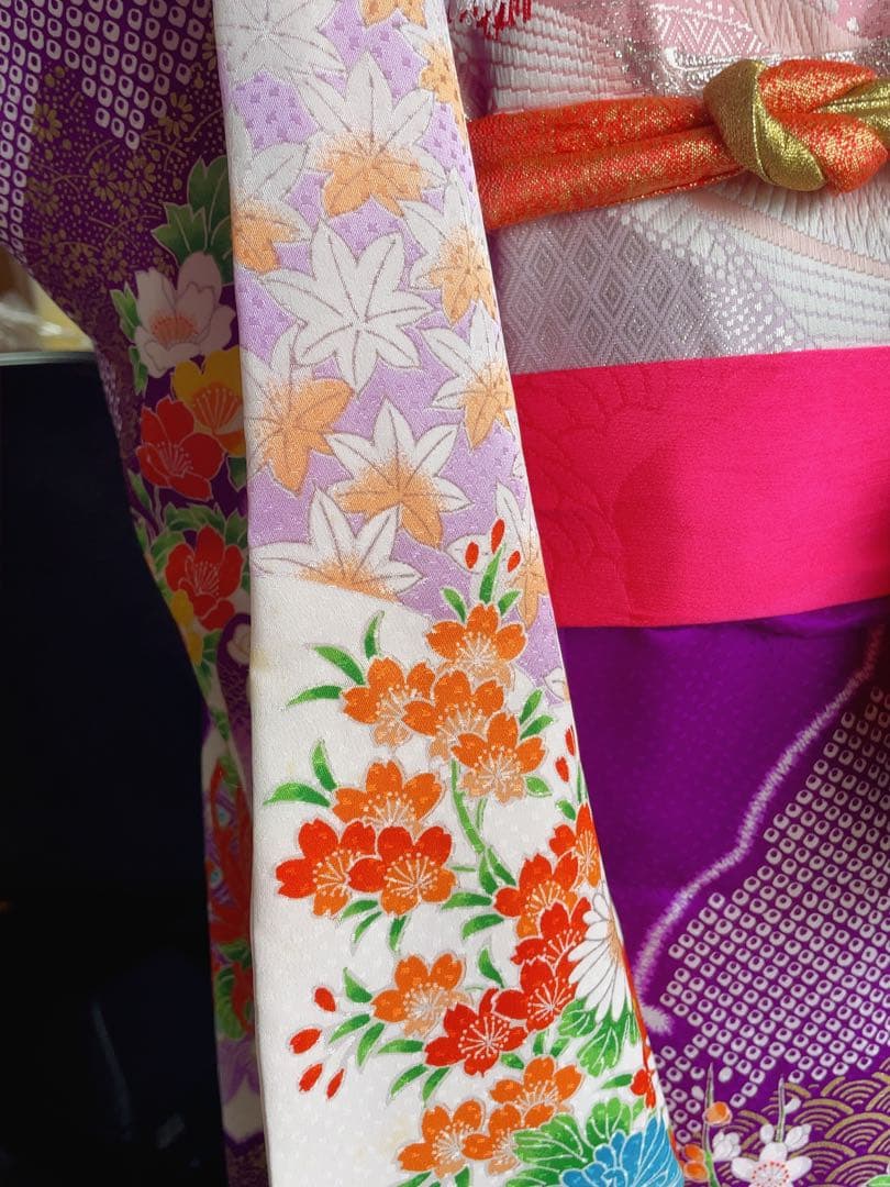 七五三七歳フルセット紫の花柄
