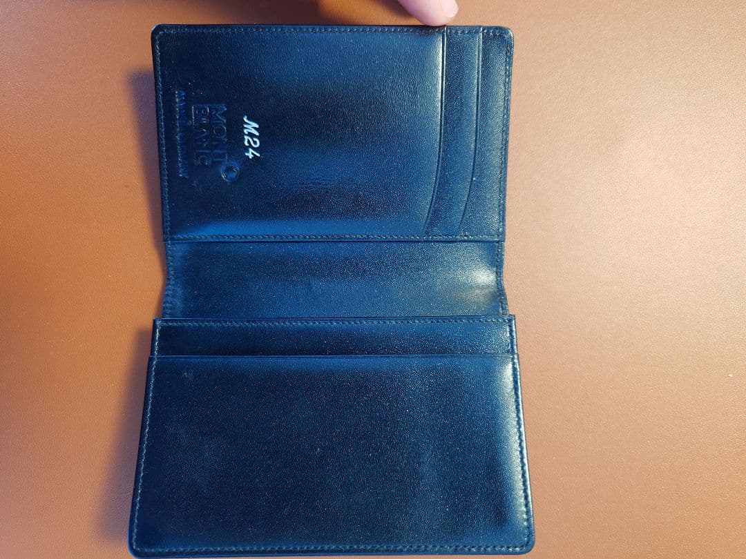 モンブラン ブラック レザー 二つ折り財布 名刺入れ