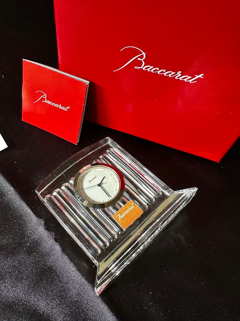バカラ　置時計 オリジナルボックス　フランス　クリスタル　タイムピース電池切れ