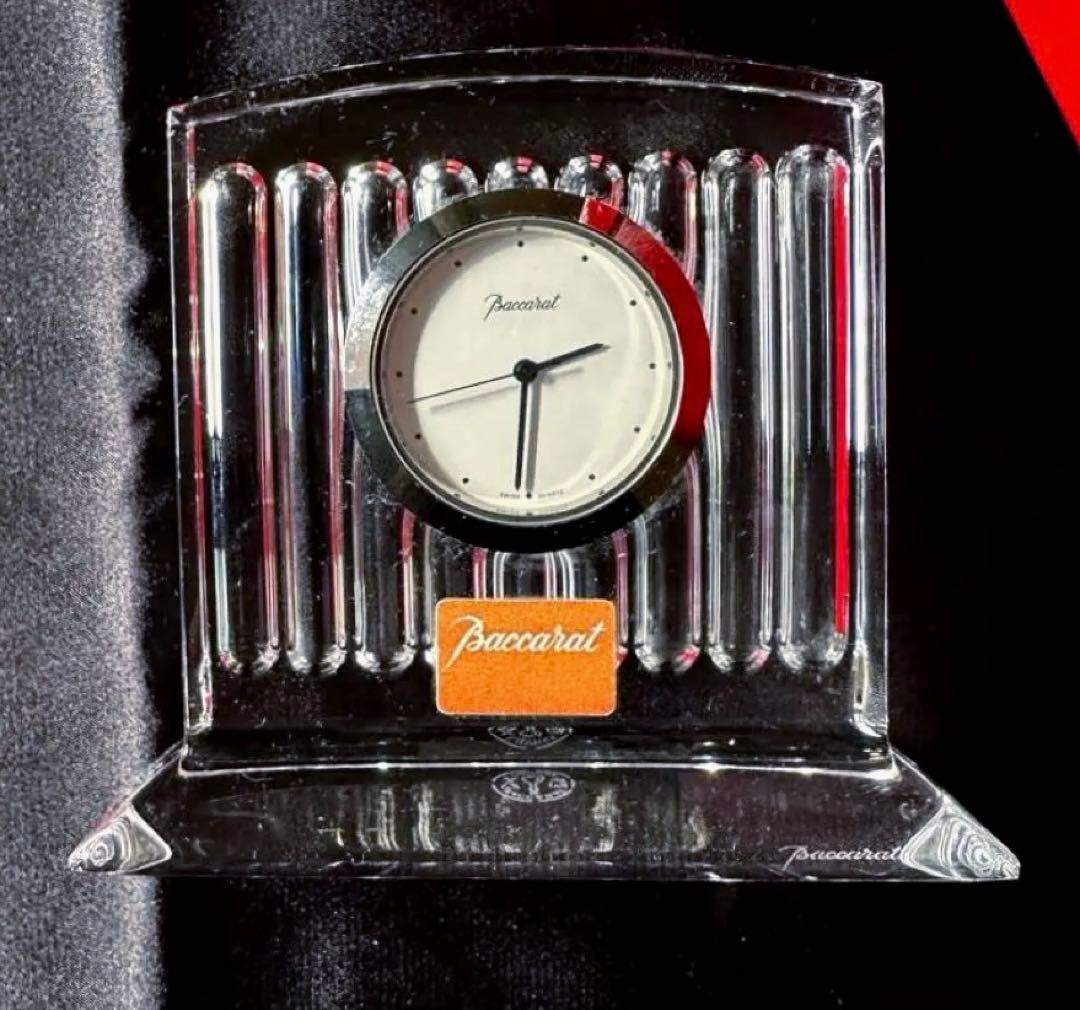 バカラ　置時計 オリジナルボックス　フランス　クリスタル　タイムピース電池切れ