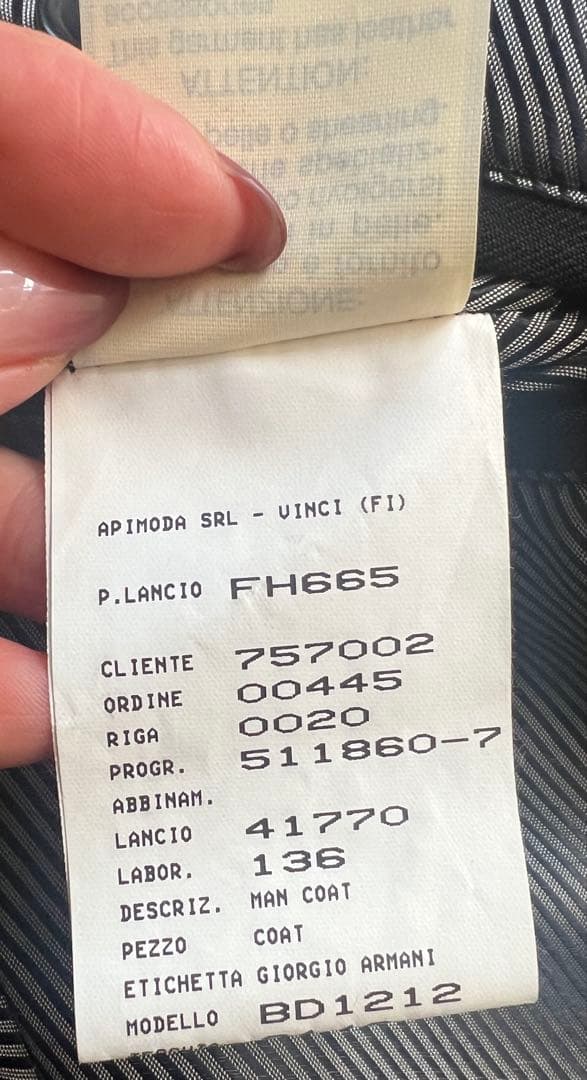 ひでGERGIO ARMANI 洗練ナイロンコート