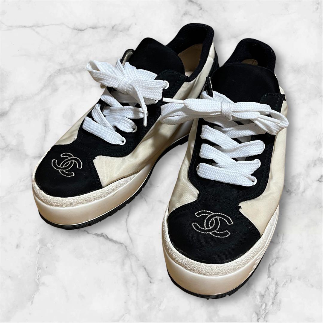 美品✨CHANEL シャネル スニーカー ココマーク バイカラー サイズ23