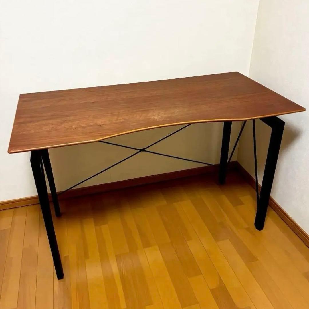 ルームズ大正堂 木製 デスク 120cm ブラウン×ブラック 机 家具 送料込