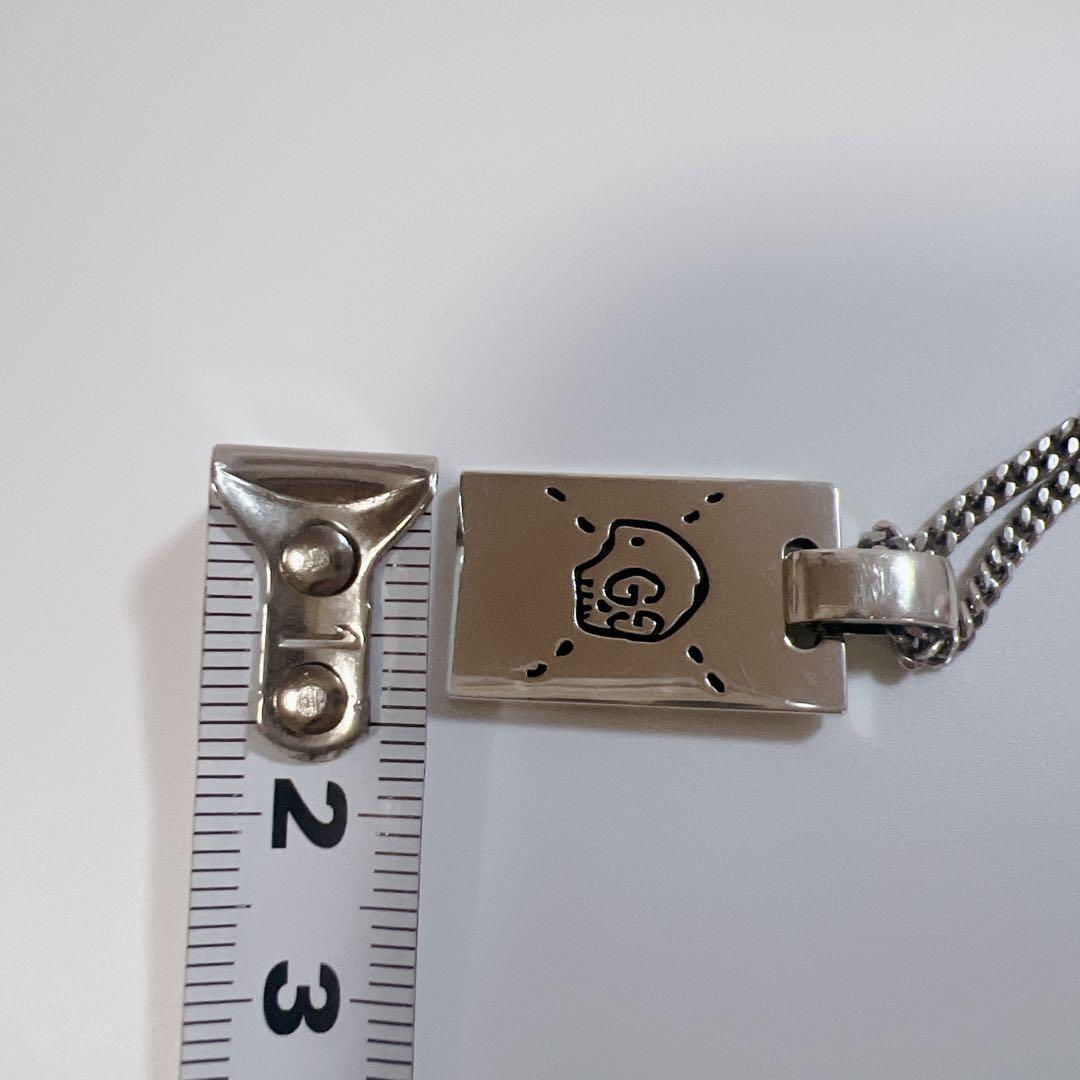 《美品》GUCCI グッチ ゴースト シルバー プレート型 ネックレス スクエア