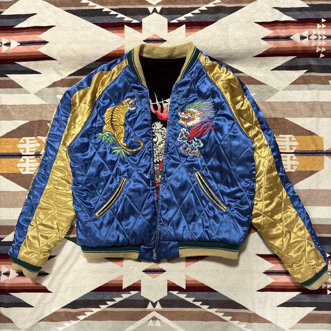 テーラー東洋M18934別珍 龍/地図刺繍 リバーシブルスカジャン/スーベニア