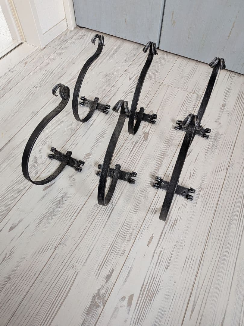 黒い金属製アイアンウォールフック 6個セット