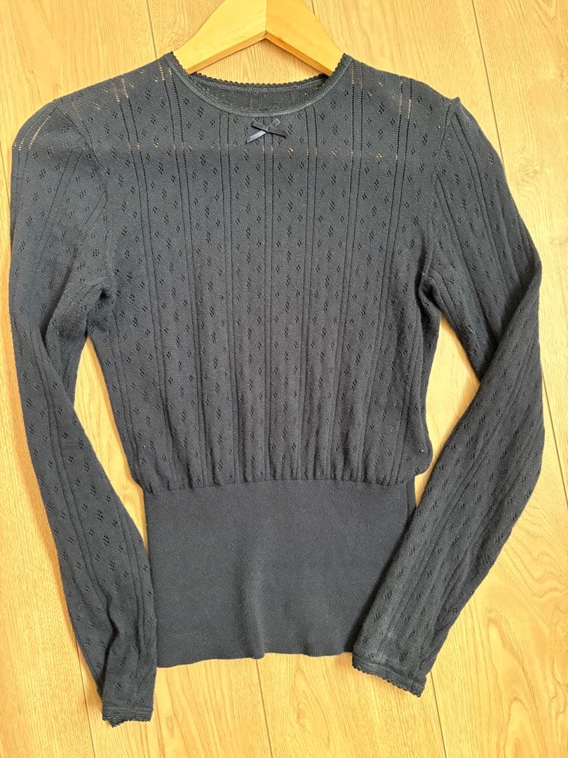 トップス SHISHIKUI eyelet long NAVY