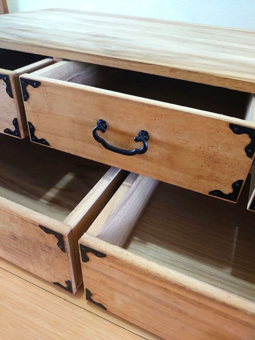 ヴィンテージ 桐箪笥2段 天然木 整理箪笥 引き戸 木製 和タンス 棚 チェスト