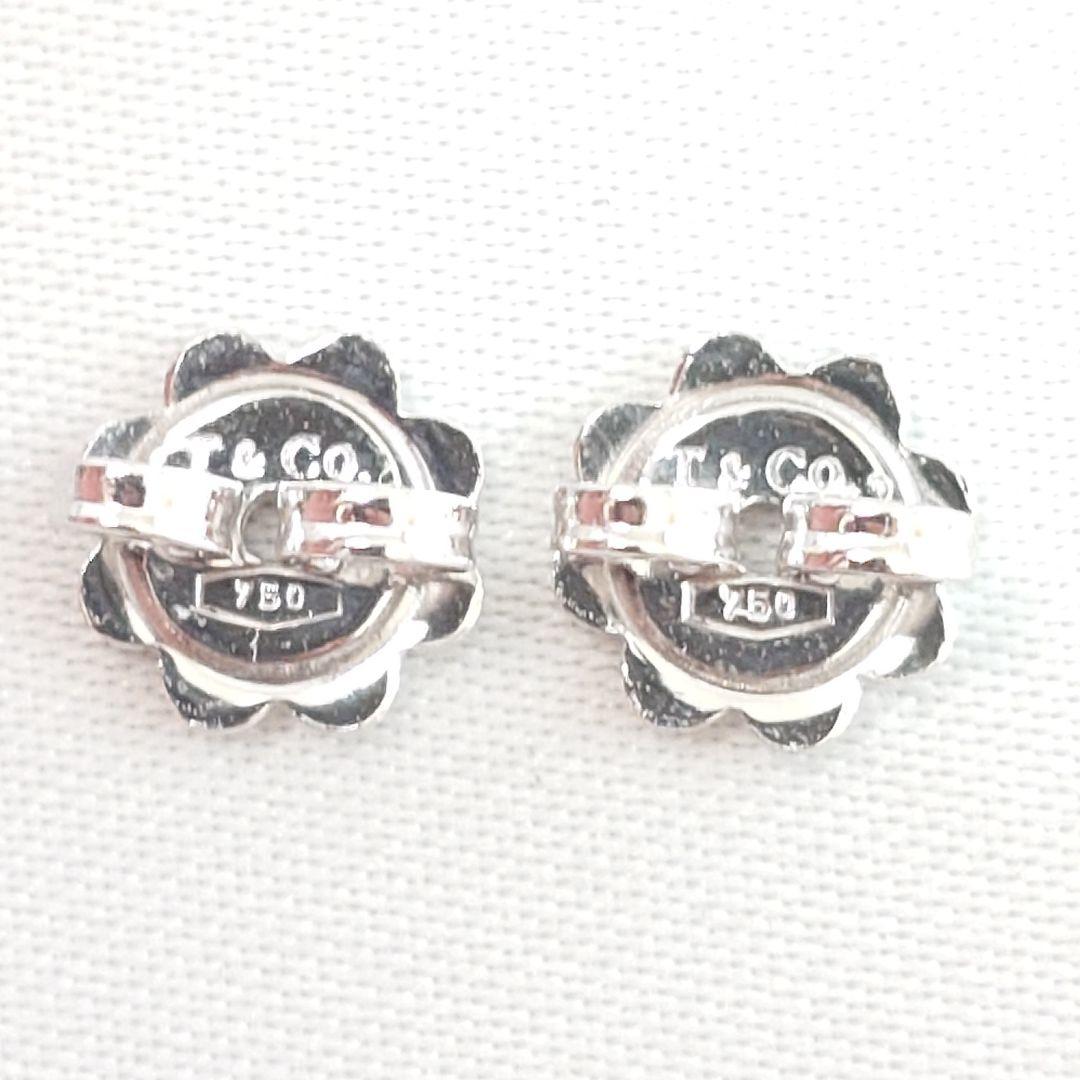 【磨き済】ティファニー K18WG ウォーブン ダイヤモンド ピアス 6669