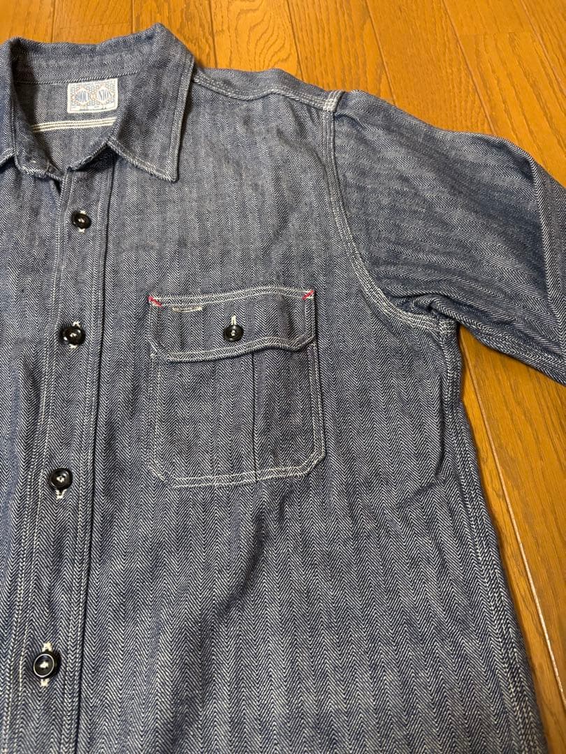 ザリアルマッコイズ 長袖ヘリンボーンシャツ　サイズ17