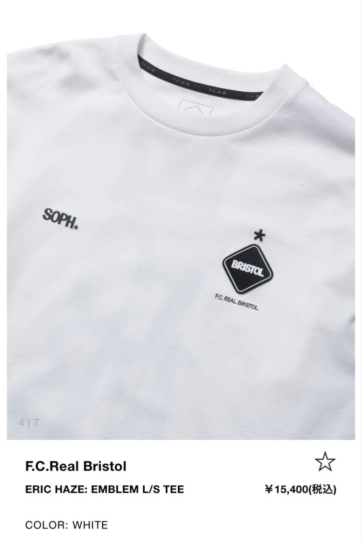 FCRB（ブリストル）× ERIC HAZE EMBLEM L/S TEE M