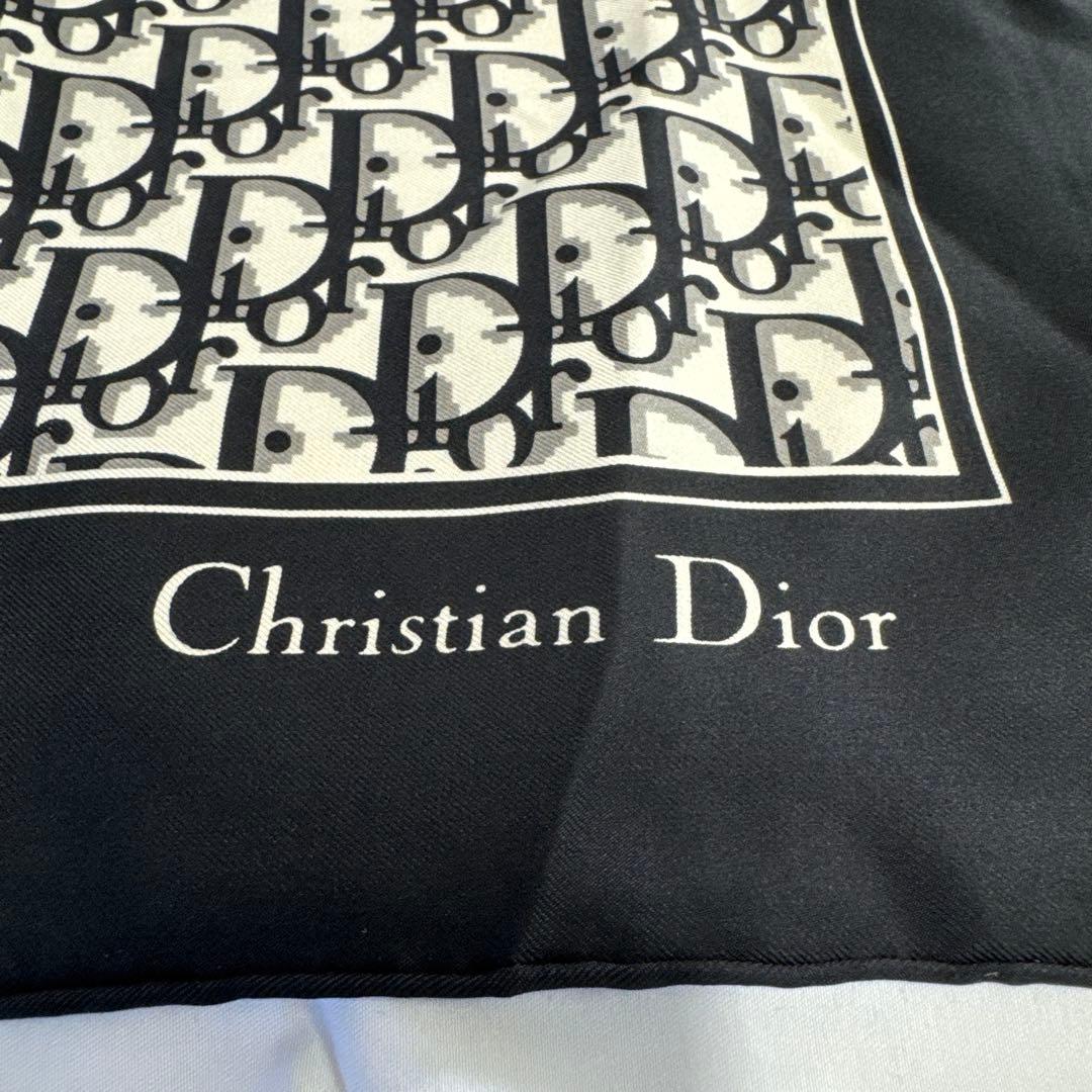 Christian Dior ディオール スカーフ ブラック×ホワイト タグつき