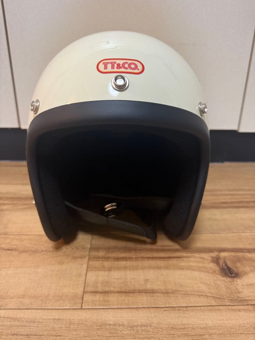 TT&CO ホワイト ジェットヘルメット サイズM/L
