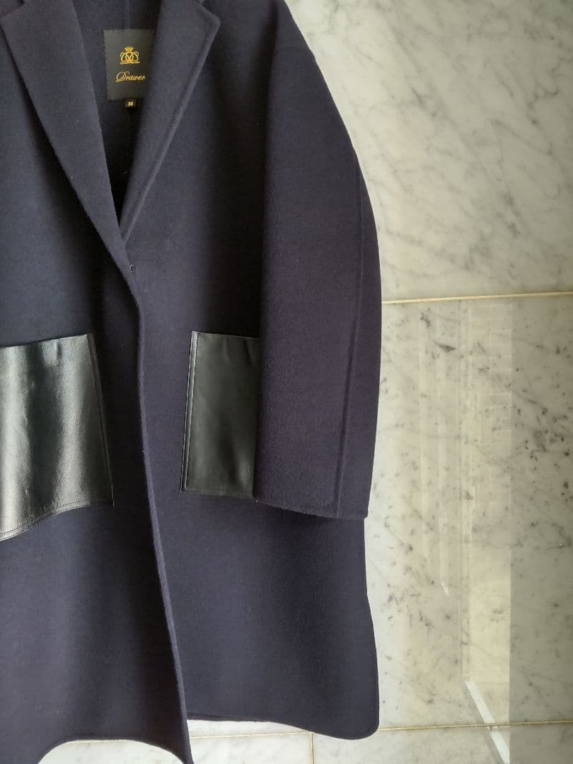 ドゥロワー レザーポケット チェスターコート