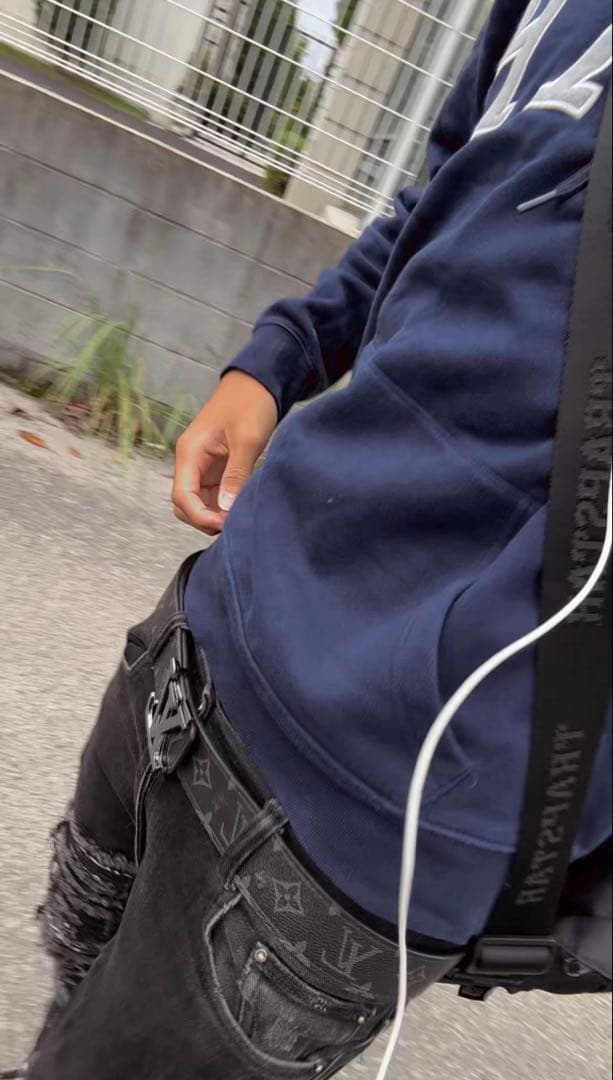 Louis Vuitton 黒 レザーベルト モノグラム