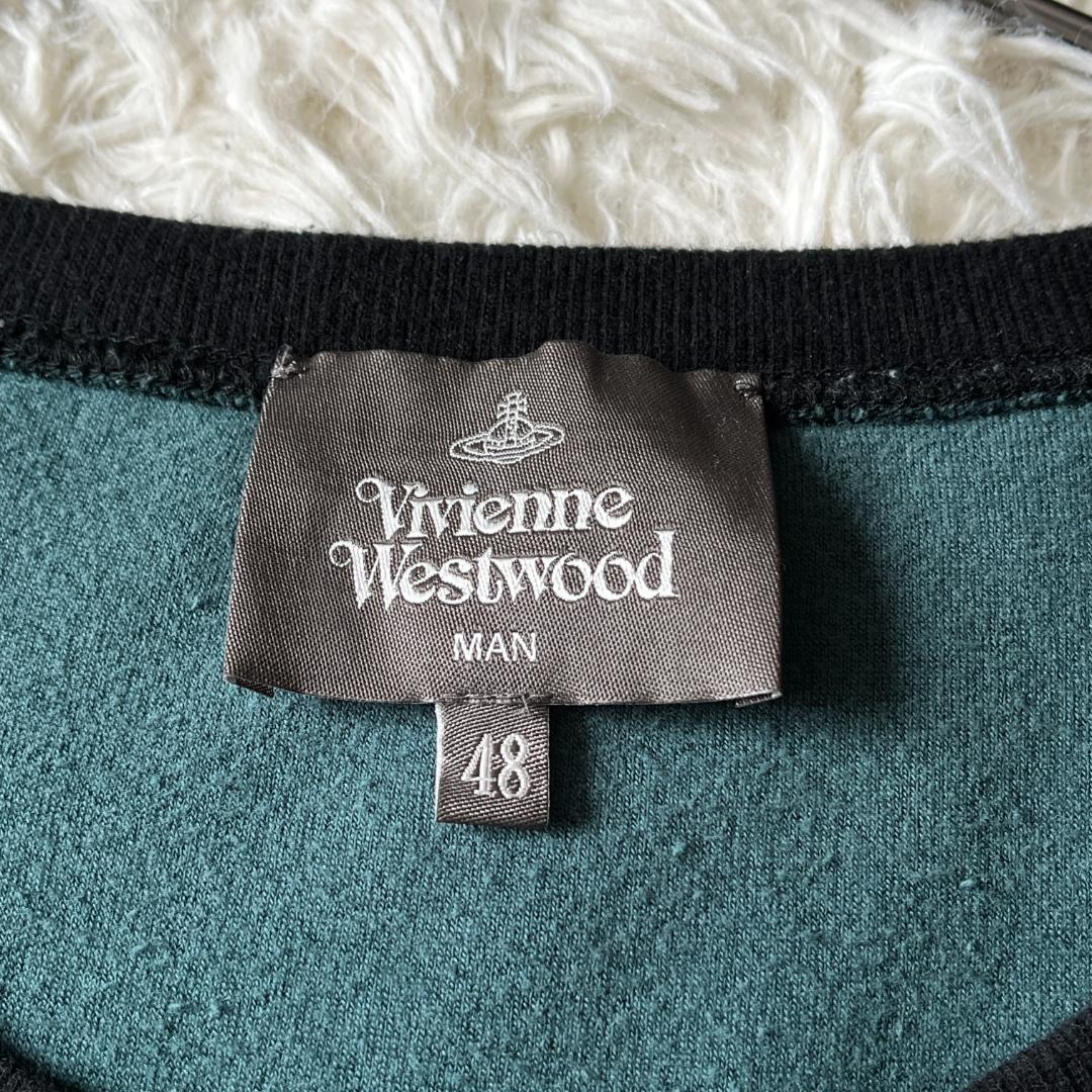 あぽろ【美品】ヴィヴィアン 2トーンベロアロンT カットソー オーブ刺繍