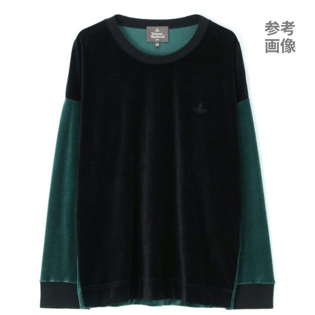 あぽろ【美品】ヴィヴィアン 2トーンベロアロンT カットソー オーブ刺繍