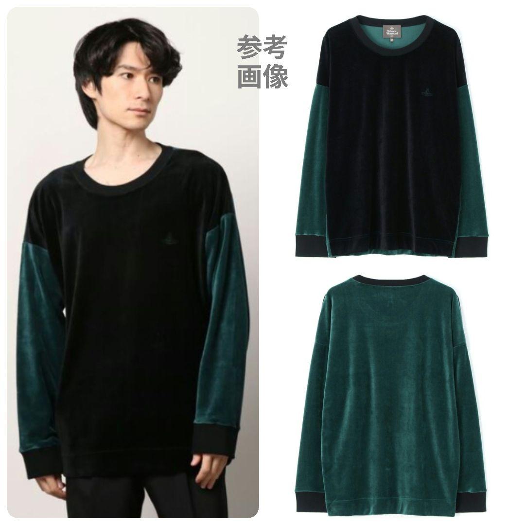 あぽろ【美品】ヴィヴィアン 2トーンベロアロンT カットソー オーブ刺繍