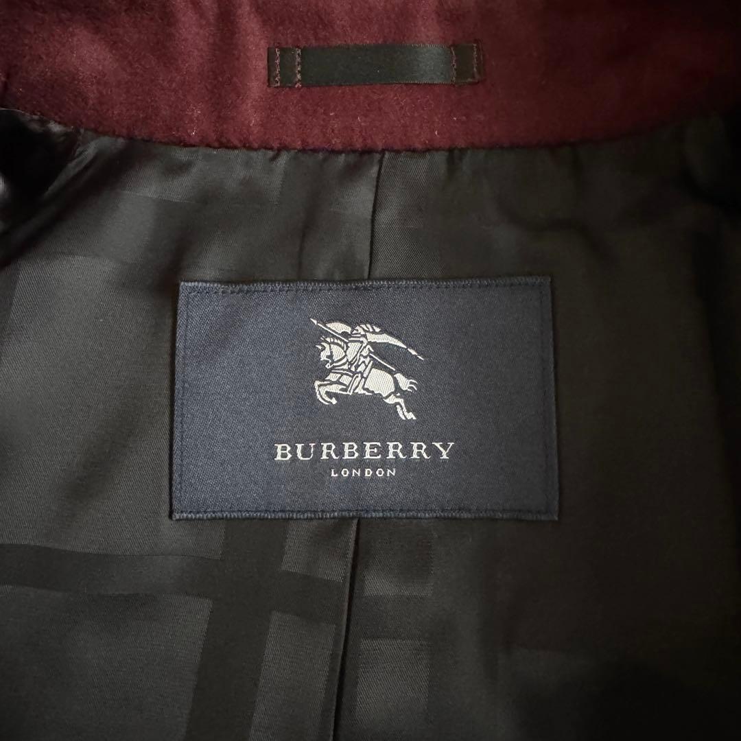 ほぼ未使用　バーバリーロンドン　ロングコート　シャドーチェック　レザーベルト　L