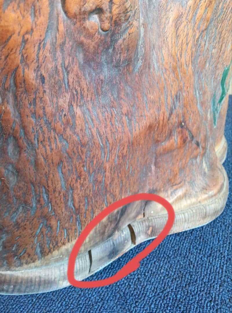 火鉢　天然木　彫刻　レトロ　ヴィンテージ　切株　工芸　古民家　骨董