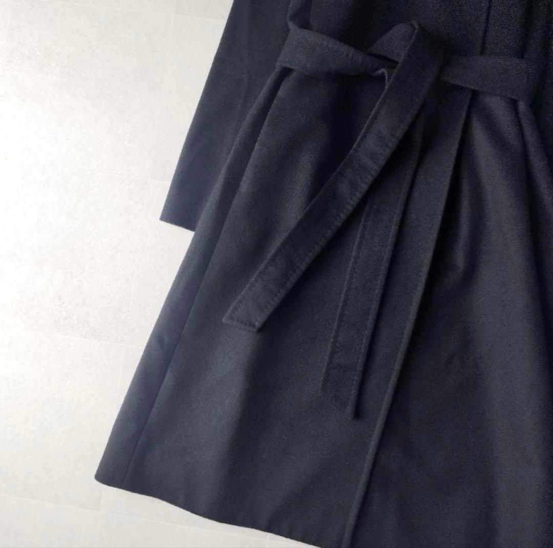 INED 11サイズ ウール ベルテッドコート 黒