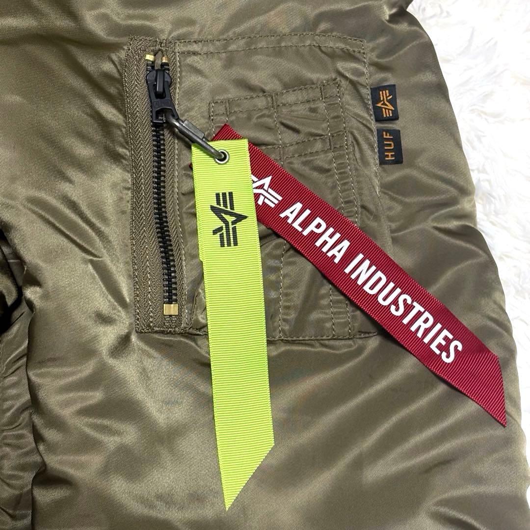 希少 L HUF ALPHA 別注 MA-1 ハフ アルファ フライトジャケット