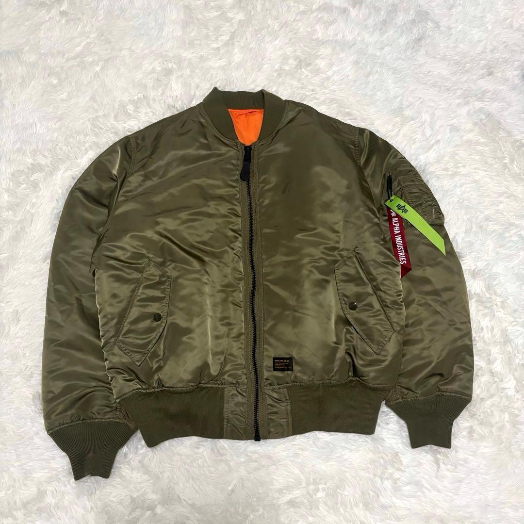 希少 L HUF ALPHA 別注 MA-1 ハフ アルファ フライトジャケット