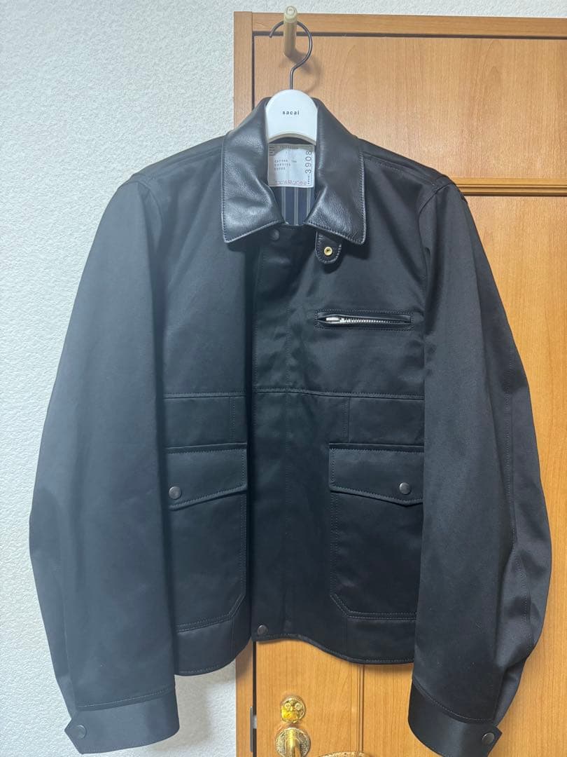 sacai Cotton Chino Blouson 26SS 襟レザーサイズ1