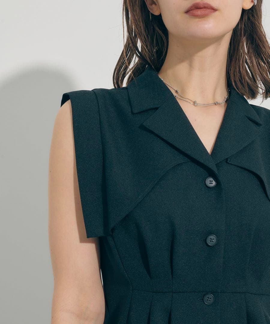 パブリックトウキョウ　リネンライクオープンカラーブラウス