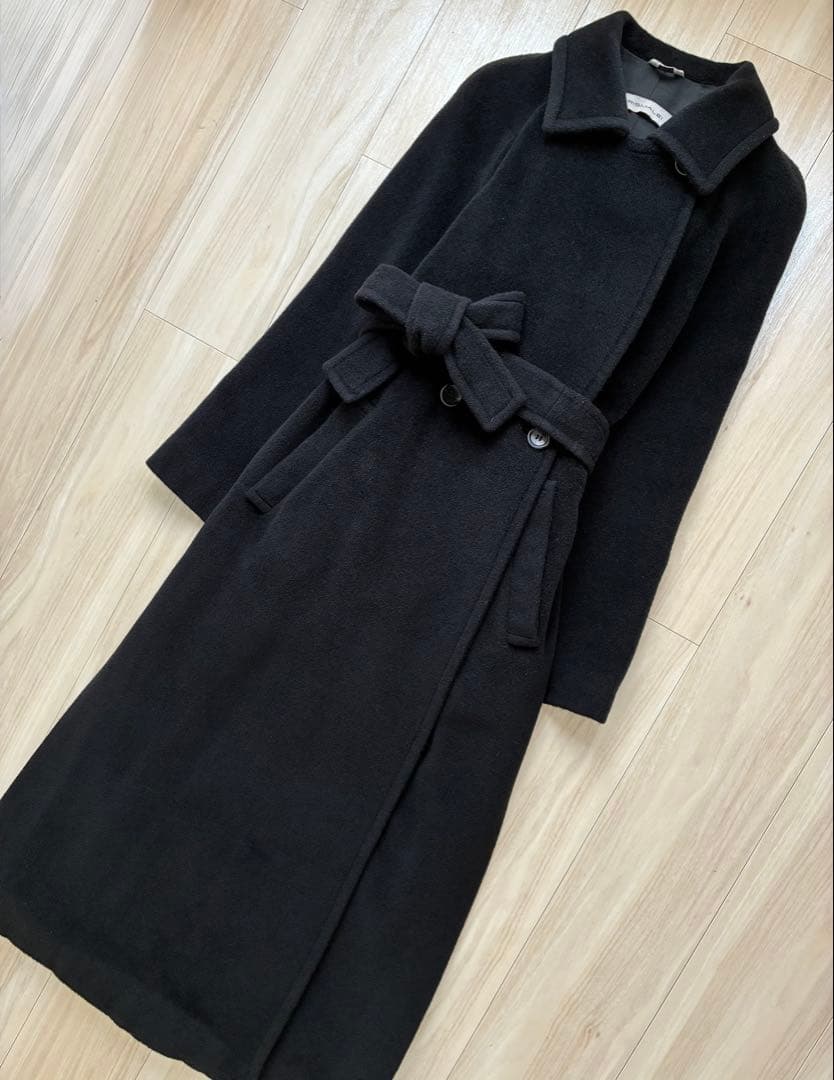 マックスマーラPRISMALEI プリズマレイ黒 ラップコート40着丈122cm