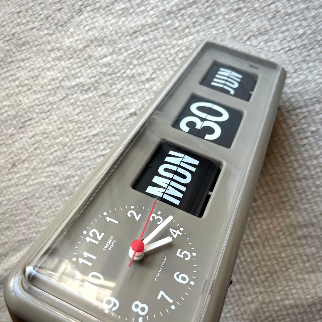 【美品/TWEMCO】　トゥエンコ　BQ-38 GREY　置き掛け兼用時計