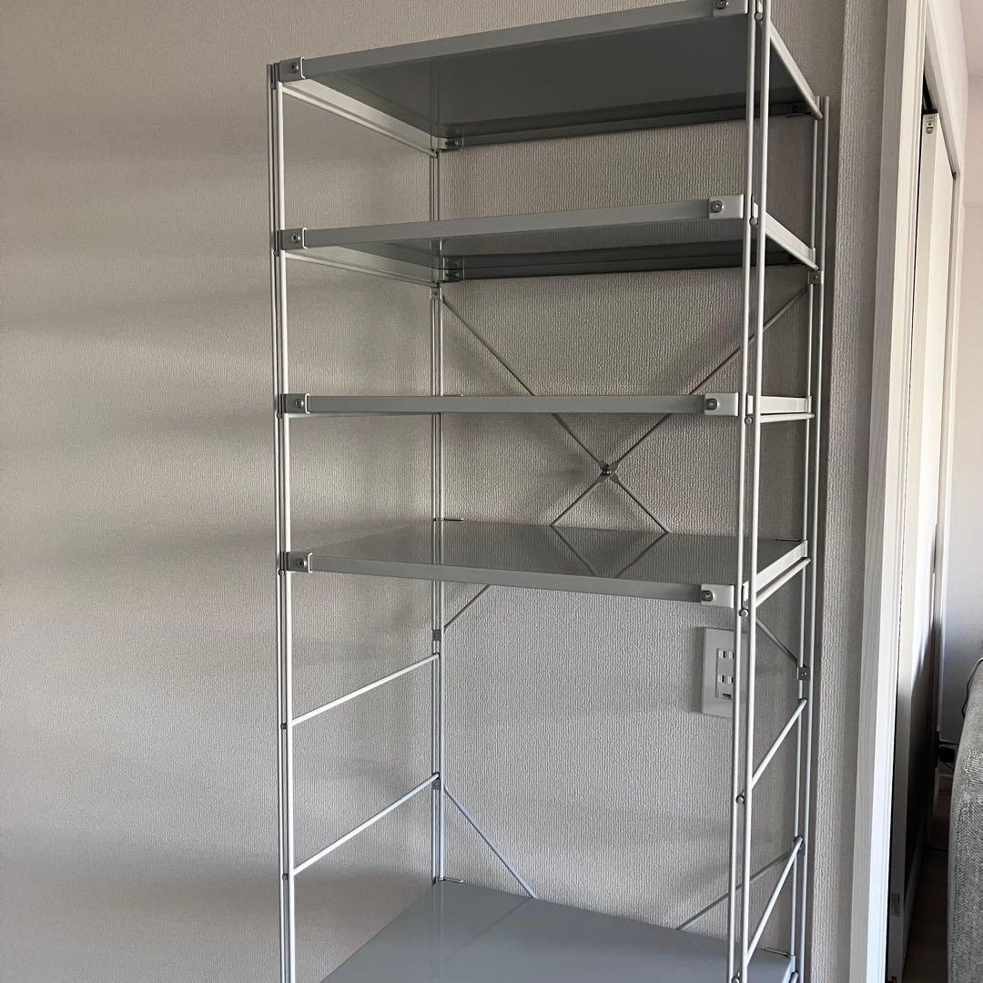 無印良品　スチールユニットシェルフ　グレー　177.5センチタイプ